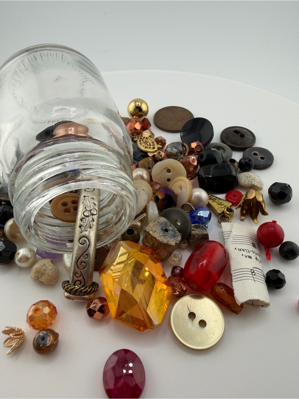 Mixed Jewelry Findings Assortment - Amber, Red, Black, Gold Accents